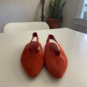 Everlane suede sling back flats